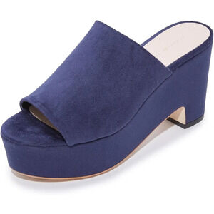 Loeffler Randall Amara blue velvet platform mules size 6.5 NEW